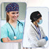 Heclia 2Pcs Scrub Caps Women, Nursing Hats with Buttons & Sweatband Adjustable Bouffant Working Cap Surgery Cap Women
