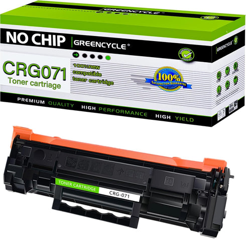 greencycle 1PK 071 Compatible Toner Cartridge for Canon CRG 071, Black, 1200 Pages, for LBP122dw, MF270 Printers
