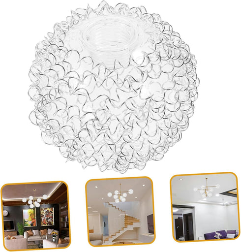 Hemobllo Ball Glass Lampshade Replacement for Pendant Lights Stylish Wire Design Easy to Install for Chandeliers