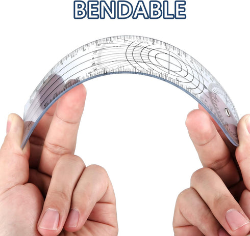 Plastic Goniometer Quick Angle Protractor - Clear Angle Finder with 7 Inch Arm for Measuring