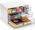 Hacaroa 3 Tier Mini Desk Organizer, 6 Drawers Plastic Storage Box, Stackable Makeup Organizer for Office, School,