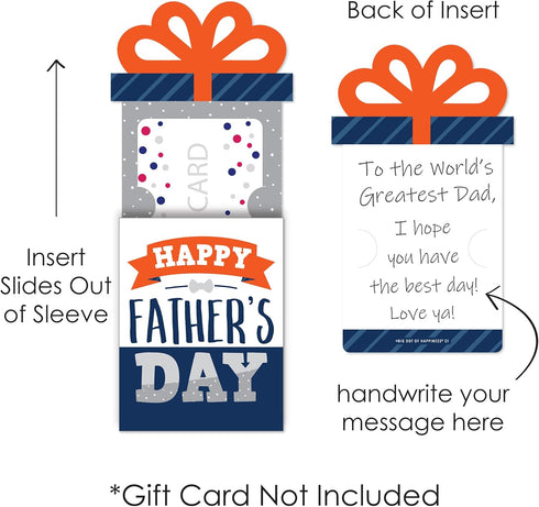 Set 8 Big Dot of Happiness Happy Father's Day - We Love Dad Party Money and Gift Card Sleeves - Nifty Gifty Card
