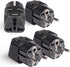 OREI European Adapter Plug, Travel Adapter for Europe Schuko Countries 2 in 1, 4 Pack for Germany, France, Spain
