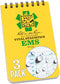 Rite in the Rain Weatherproof EMS Notebook, 3" x 5", Yellow Cover, Vital Stats Pages, 3 Pack (No. 112-3)