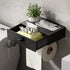 VOLDRA Toilet Paper Holder with Shelf Black Wipes Dispenser for Bathroom Toilet