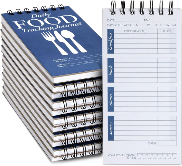 Juvale 12-Pack Food Journal for Weight Loss, 4x8 inches Daily Food Log Tracker Diary for Men, Women