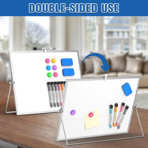 Grtard 18''x14'' Magnetic Dry Erase Board with Stand, Double-Sided Large Easel for Kids Drawing and Home Use