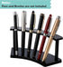 Tinlade 2 Pieces Plastic Pen Holder Stand, 6-Slot Makeup Brush Rack Organizer for School, Office, Home (Clear, Black)