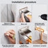 D-GROEE 24.4 Inch Foldable Toilet Grab Bar, Wall-Mounted Bathroom Safety Rail with Anti-Slip Design, Flip-Up Armrests