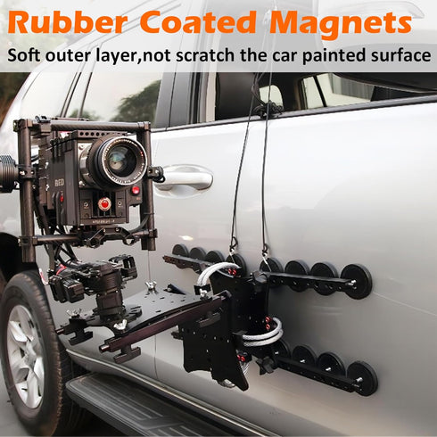 4Pack M6 Studs,24lbs MUTUACTOR Strong Neodymium Rubber Coated Magnets with Threaded Anti-Slip Magnetic Mount Heavy Duty