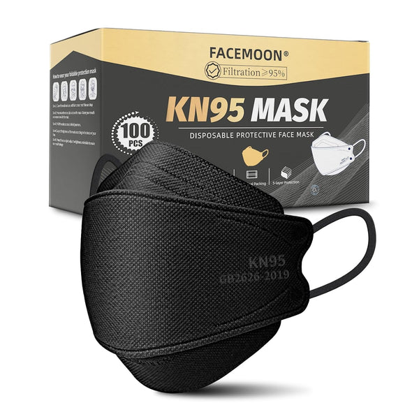 KN95 Face Mask Disposable Adults - 100 Pack 5 Layer Protection Adjustable