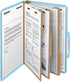 Smead 100% Recycled Pressboard Classification File Folder, Legal Size, 3 Dividers, 3" Expansion, Blue, 10 per Box