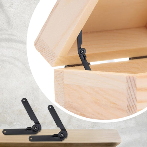 4 180 9" Pcs Degree Rotatable Support Hinges, Folding Lid Support Hinges for Furniture Cabinet Cupboard Box Jewellery