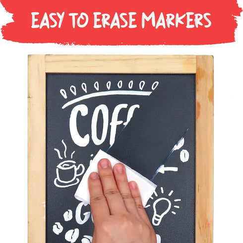 White Chalk Markers, Fine Tip (5 Pack 3mm), Liquid Chalk Marker Erasable for Chalk Board, Glass, Car Window
