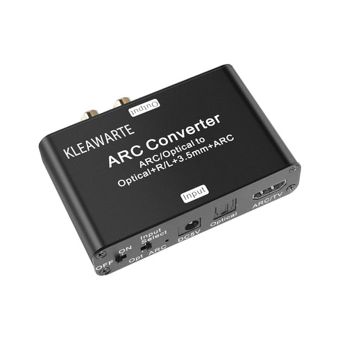 KLEAWARTE 3.5mm HDMI ARC Audio Extractor Optical/SPDIF HDMI ARC to Optical/SPDIF ARC L/R Jack Stereo DAC Converter