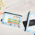 Blue Cute Daisy Binder Pencil Pouch, 3 Ring Zipper Pencil Case with Clear Window, 2 Pack for School, Office