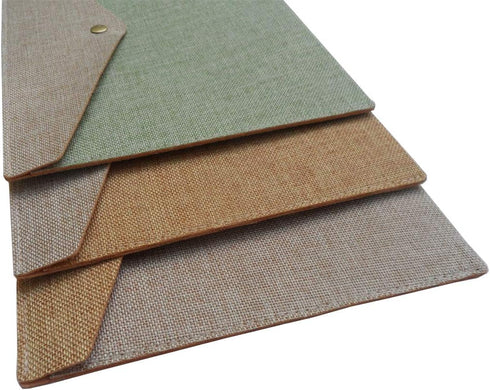 Durable A4 File Folder Document Holder - Portfolio Envelope Case with Snap Closure, Set of 2