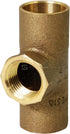 Everflow Supplies CCFT3412-NL C X C X F Cast Brass Tee Fitting, 3/4" x 3/4" x 1/2" with Solder Cups
