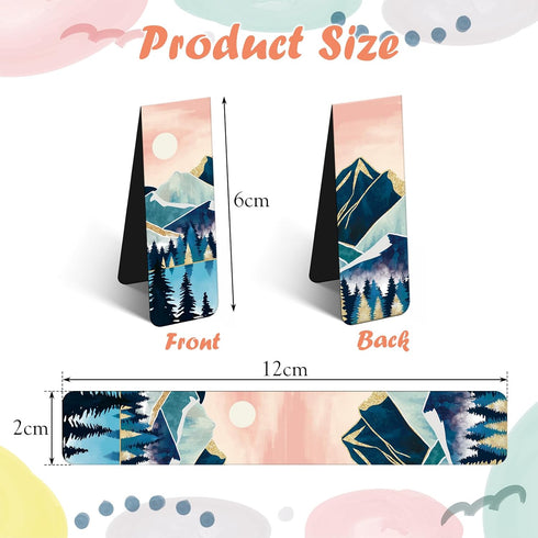 Magnetic Bookmarks for Book Lovers, 12 pcs Magnet Landscape Bookmark Scenery Painting Page Clips Book Markers for Reader/Writer/Women/Men/Girls/Teachers, 6 Styles by YoeeJob