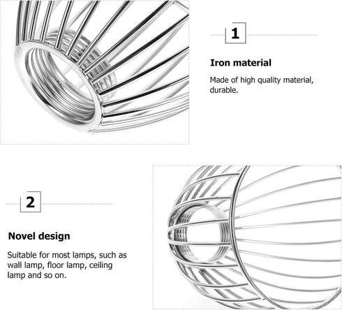 3.14 Inch Lurrose Hollow-Out Iron Art Bird Cage Lampshade Mini Metal Light Shade Cover for Wall Floor Ceiling Lamps