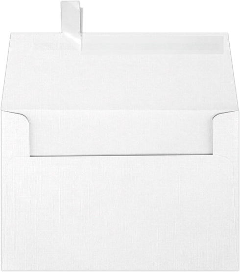 LUXPaper A4 Invitation Envelopes, Peel & Press, 4 1/4" x 6 1/4", White Linen, 80lb. Text, 50 Qty