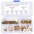 Brass Flat Washer Gasket Kit, 210 Pieces Assortment for M3, M4, M5, M6, M8, M10, M12 Screws and Bolts