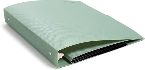 U Brands Poly Performance 1" Binders, Set of 2, Olive Green, Expanding File Pocket