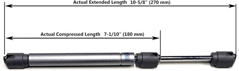 Berta 2-Pack 10 Inch 100N/22 LB Hydraulic Soft Open Gas Springs for Cabinets, Furniture, and RV Platforms (Silver)