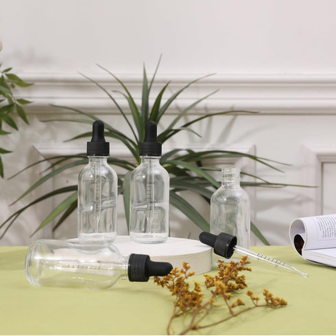 48 Pack, 2oz Glass Dropper Bottle, Leak-Proof Design for Easy Travel, Preety Texture Tincture Bottles with Scales