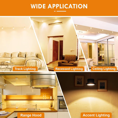 GU10 LED Light Bulbs, 5W 500LM, 3000K Warm White, Dimmable MR16 Replacement for Recessed Lighting, 6 Pack