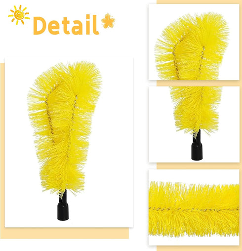 2 PCS Gutter Cleaning Brush Roofing Tool Rain Gutter Guard Cleaner Tool Adaptation Thread Interface Dia 0.87 Inch Gutter Cleaning Brush Tools Interface Diameter 22 mm (Pole Not Included) by QoTang