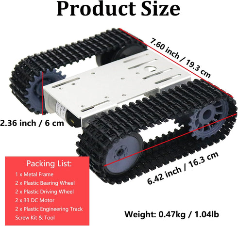 Premium DIY Tracked Robot Chassis Kit Intelligent Robotic Chassis, Remote Control Caterpillar Moving Tank Platform