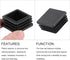 Cap(35 35mm) 2Pcs, METALLIXITY Square Tube End x Plastic Plugs Insert End Caps Pipe Cap Cover - for Furniture Table