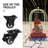 2-inch Set FRCOLOR Furniture Caster Wheels Black Heavy Duty Pu Swivel and Rigid Plate Casters with Brake Quiet Rolling