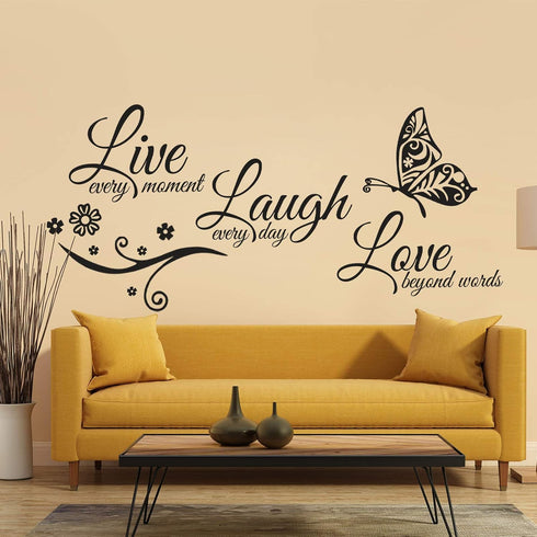 Zonon 3 Sheets Vinyl Wall Quote Stickers, Inspirational Love Faith Hope Family Motivational Wall Decals for Home School