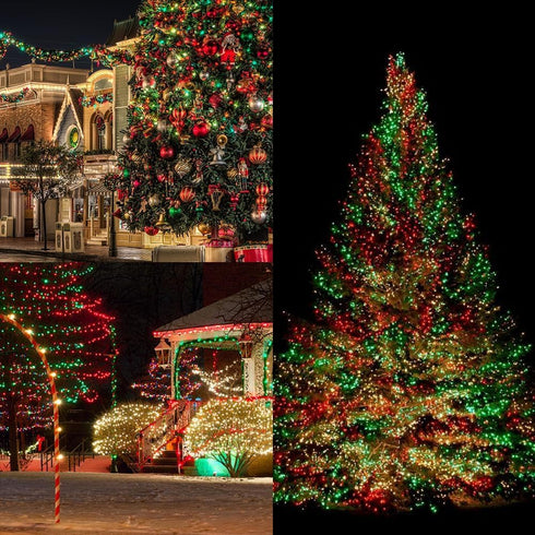 2 Pack 200 8 LED Solar Christmas Lights Outdoor Waterproof, Solar String Lights for Outside, Solar Outdoor String Light