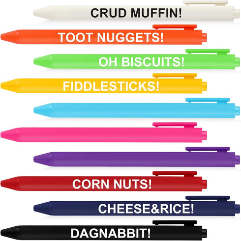 Crtiin 10 Pcs Funny Pens, Multicolored Snarky Office Pens with Complaining Quotes, Novelty Gifts for Friends (Negative)