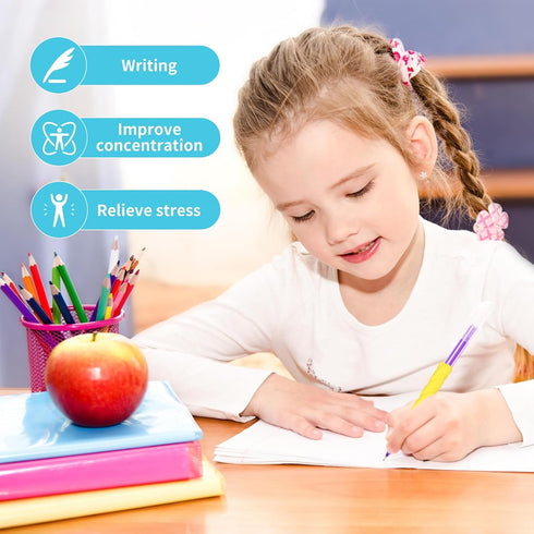 jiexiato Set Sensory Pencil Grips for Kids and Adults, Silicone Pencil Sleeve Educational Tools for Autism & ADHD