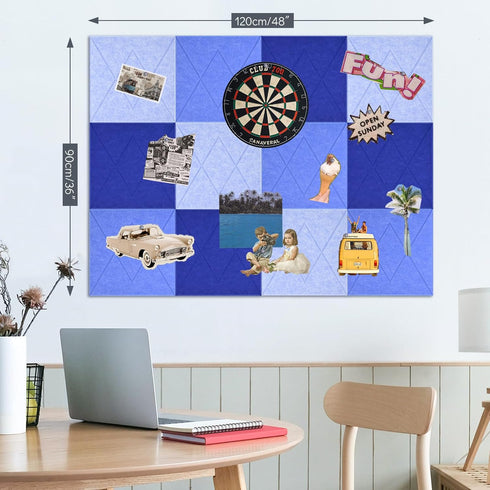 Large Cork Board for Walls, 48"X36" with 30 Push Pins, Easy Peel&Stick Vision Bulletin Board Tiles