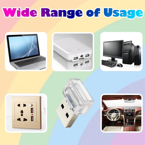 POTAMERO 2 USB LED Car Interior Atmosphere Lights, PCS, Night Light, Decoration Lamp USB Night Light for All Car