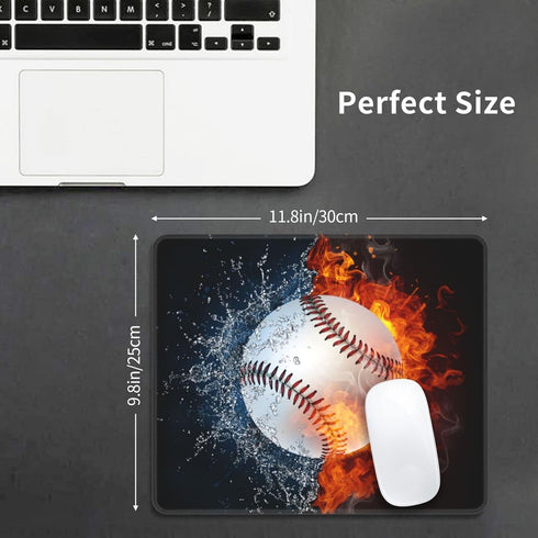 Baseball Mouse Pad for Boys Men, Cool Sports-Themed Non-Slip Rubber Base Gaming Mousepad