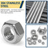 150pcs Kit,4#40 6#32 8#32 10#24 10#32 12#24 1/4-20 5/16-18 3/8-16 1/2-13 Sets,304 SAE Hex Nuts Assortment Hardware Nuts