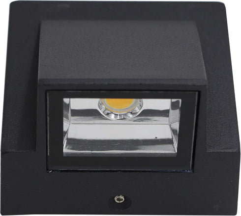 3W LED Outdoor Step Down Light Fixture - Black Finish with Cool White Glow