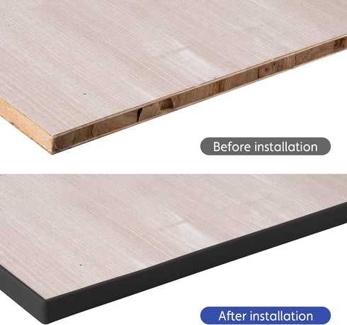 U-Shape Edge Banding, 16.4ft TPE Self Adhesive Veneer Edging Trim for Countertop, Table, Cabinets Restoration (5/8''