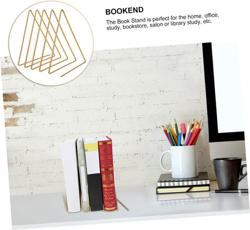 MERRYHAPY Book Storage Organizer Elegant Iron Bookend for Desk Display Design for Offices Bedrooms and Living Rooms
