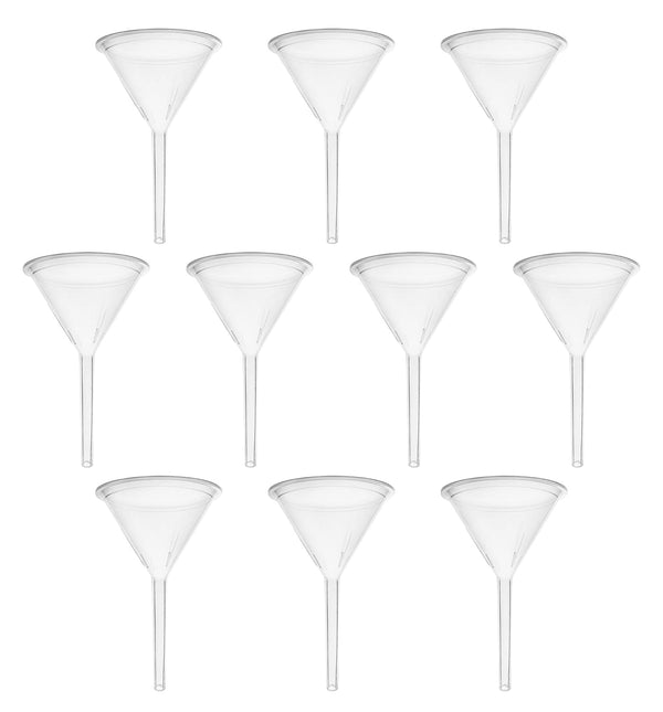 EISCO 10PK Filter Funnels, 2.6" - Polyethylene Plastic, Resistant to Acids & Alkalis for Laboratory Use