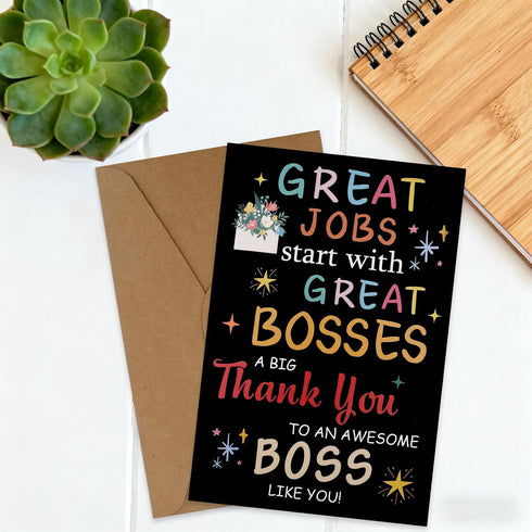 Boss Day Card Bosses Day Cards Gifts Boss Gifts for Men Thank You Card Gift for Leader Manager Bosses Birthday Gift