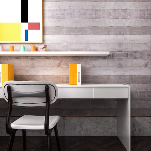 Art3d 17.7"x78.7" Peel and Stick Wallpaper - Decorative Self Adhesive Vinyl Film Wood Grain Wallpaper for Furniture Cabinet Countertop Shelf Paper, Brownish Shiplap Wallpaper by Art3d