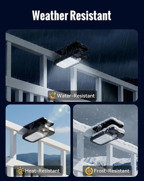 60 3 IP65 Clip on Solar Lights Outdoor, LED Solar Motion Sensor Clamp on Light with Modes, Waterproof Portable Clamp