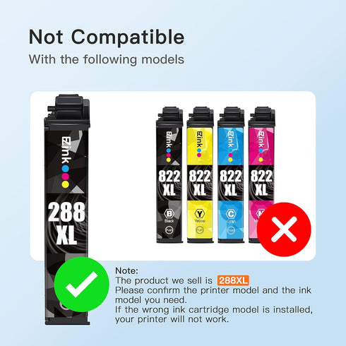 E-Z Ink Remanufactured Ink Cartridge Replacement for Epson 288XL (1 Cyan, 1 Magenta, 1 Yellow) for Expression Home